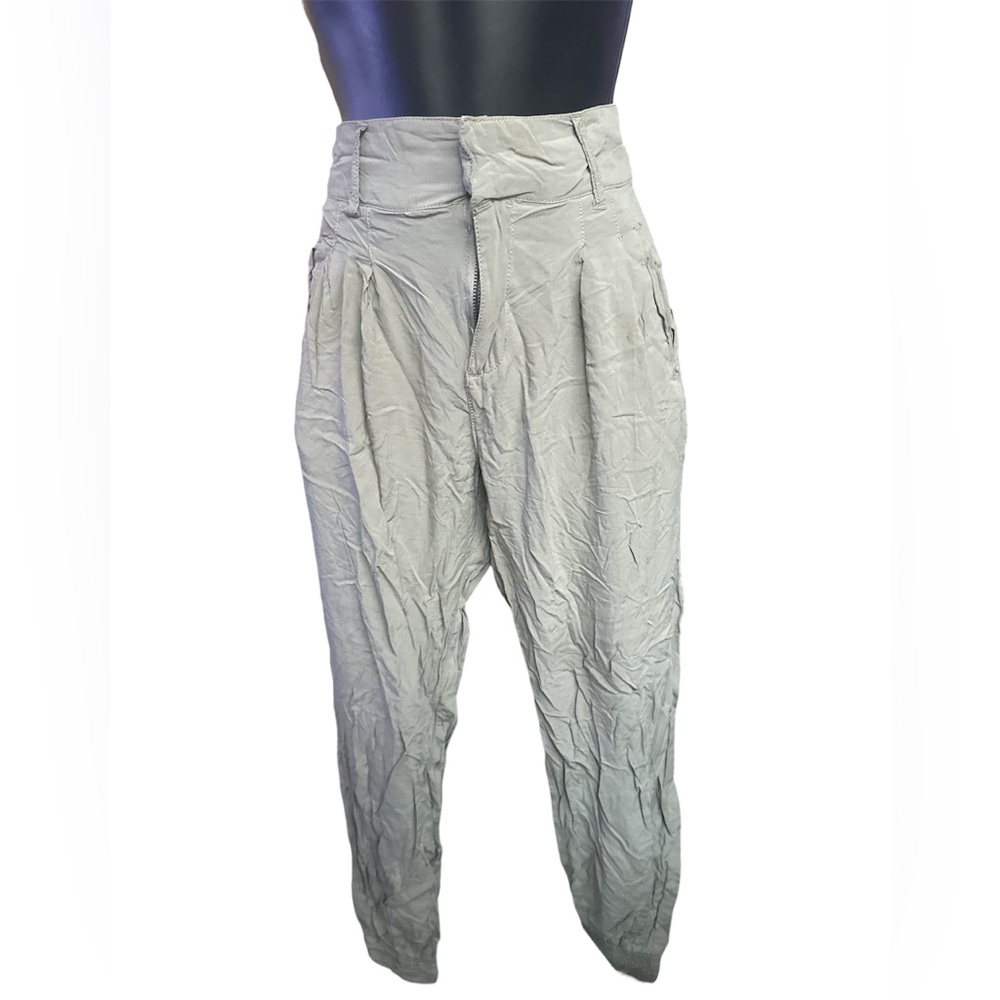 VILA Women’s Light Gray/Green Drop-Crotch Casual Pants